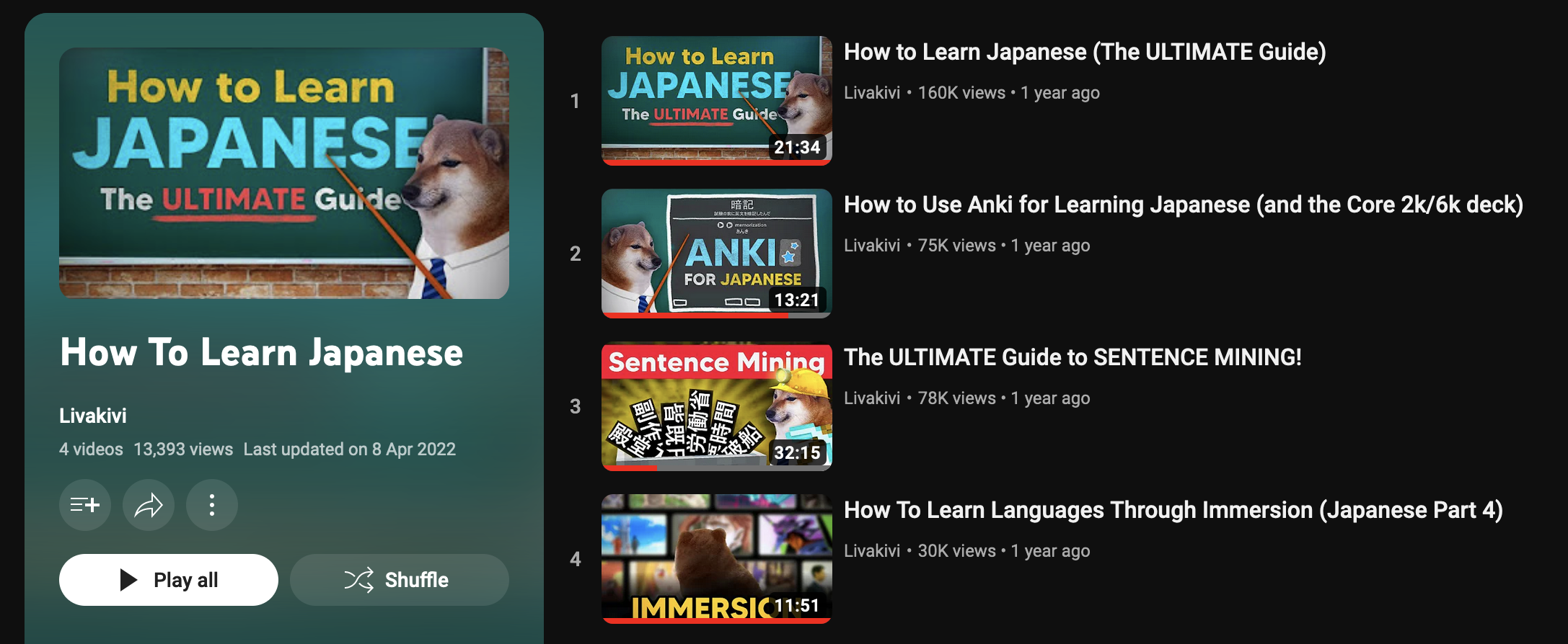 Livakivi&rsquo;s Playlist on learning Japanese